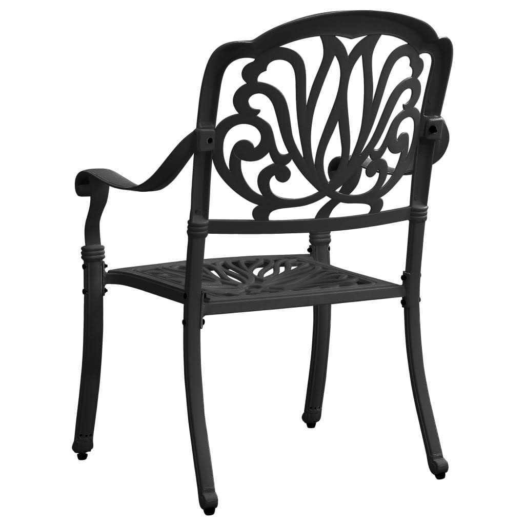 3 Piece Bistro Set Cast Aluminum Black X620332