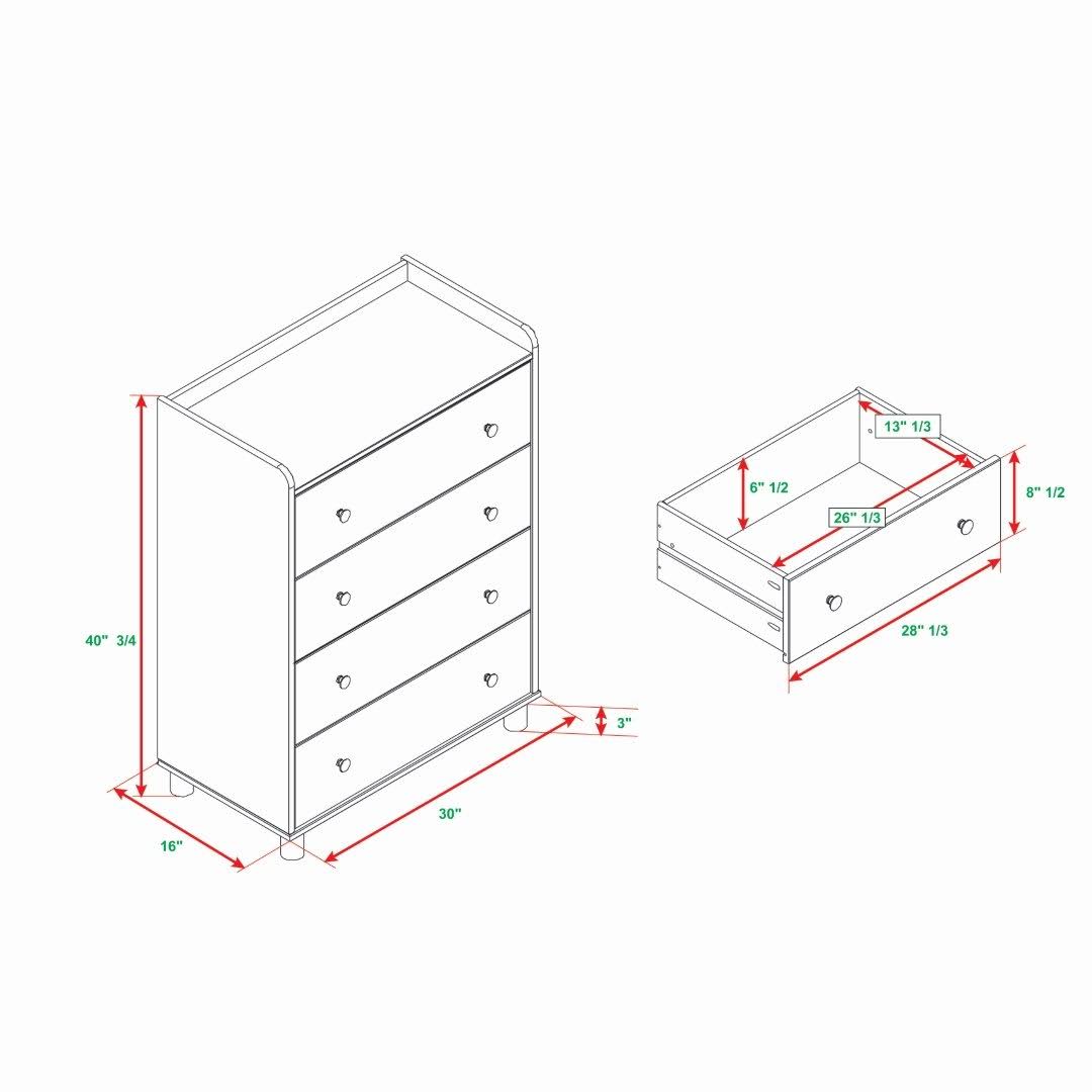 4 Drawer Solid Wood Chest - Caramel H9773