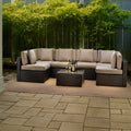 Tan Resin Wicker Modular Sectional A93988