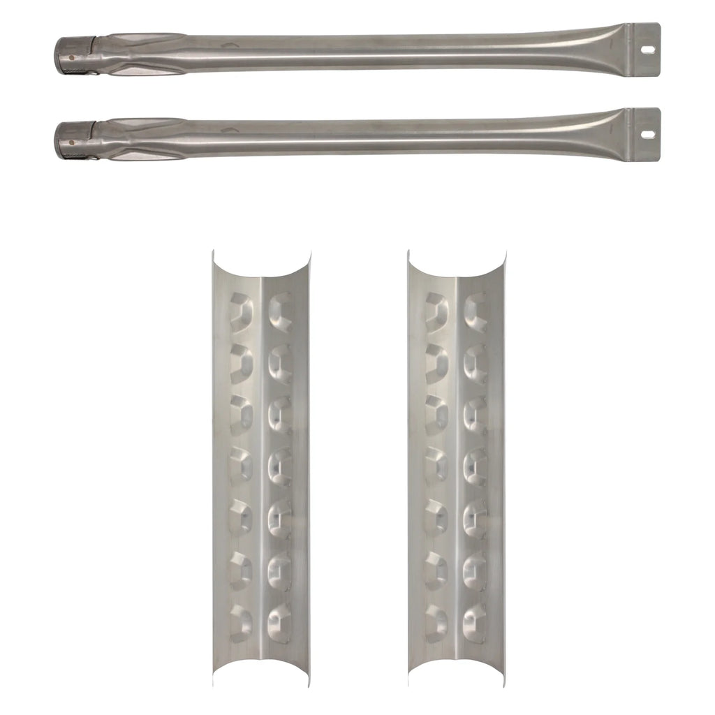 2-Pack Stainless Steel BBQ Gas Grill Tube Burner & Heat Shield Plate Replacement Parts Q5709