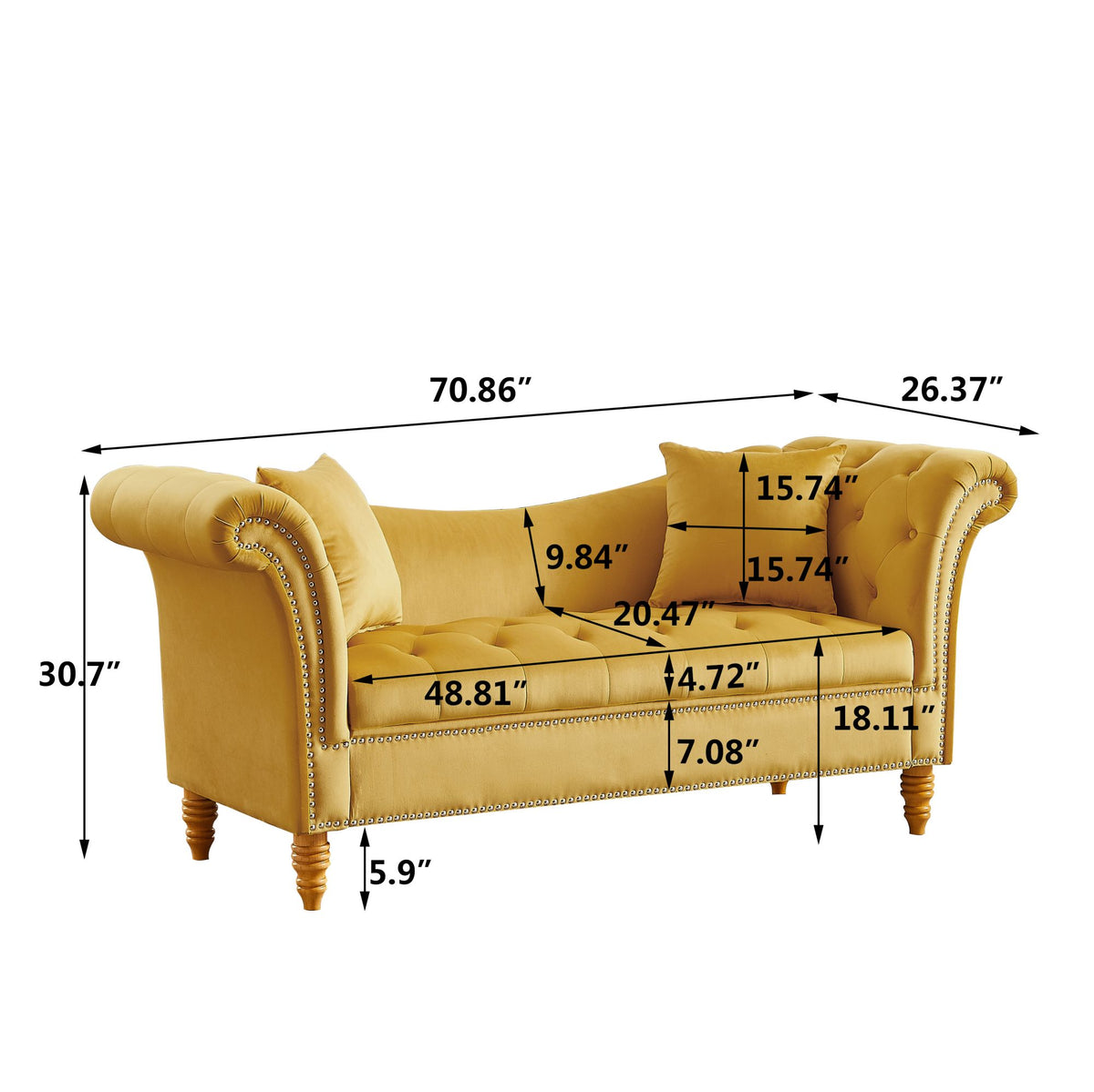 Velvet U Shape Backrest Sofa with Storage S4842