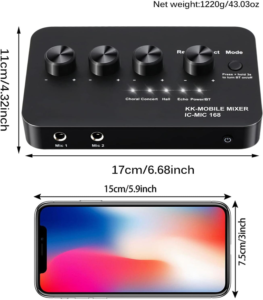 Bluetooth Wired Microphone Karaoke Mixer System with HDMI ARC and Optical (Toslink) I630743