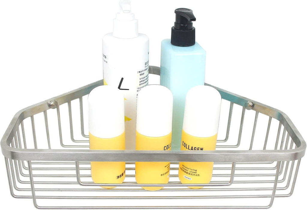 Brushed Nickel SUS304 Stainless Steel Corner Shower Caddy Basket L503