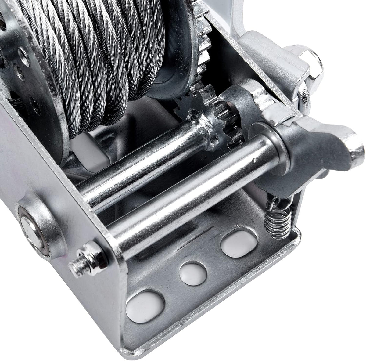 2500lbs Two-Way Ratchet Gear Manual Winch with 32.8 ft Steel Wire, Pack of 2 M169858