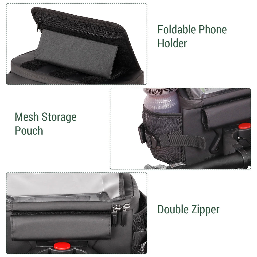 Large Front Storage Bike Handlebar Bag with Touchscreen Phone Holder O966807