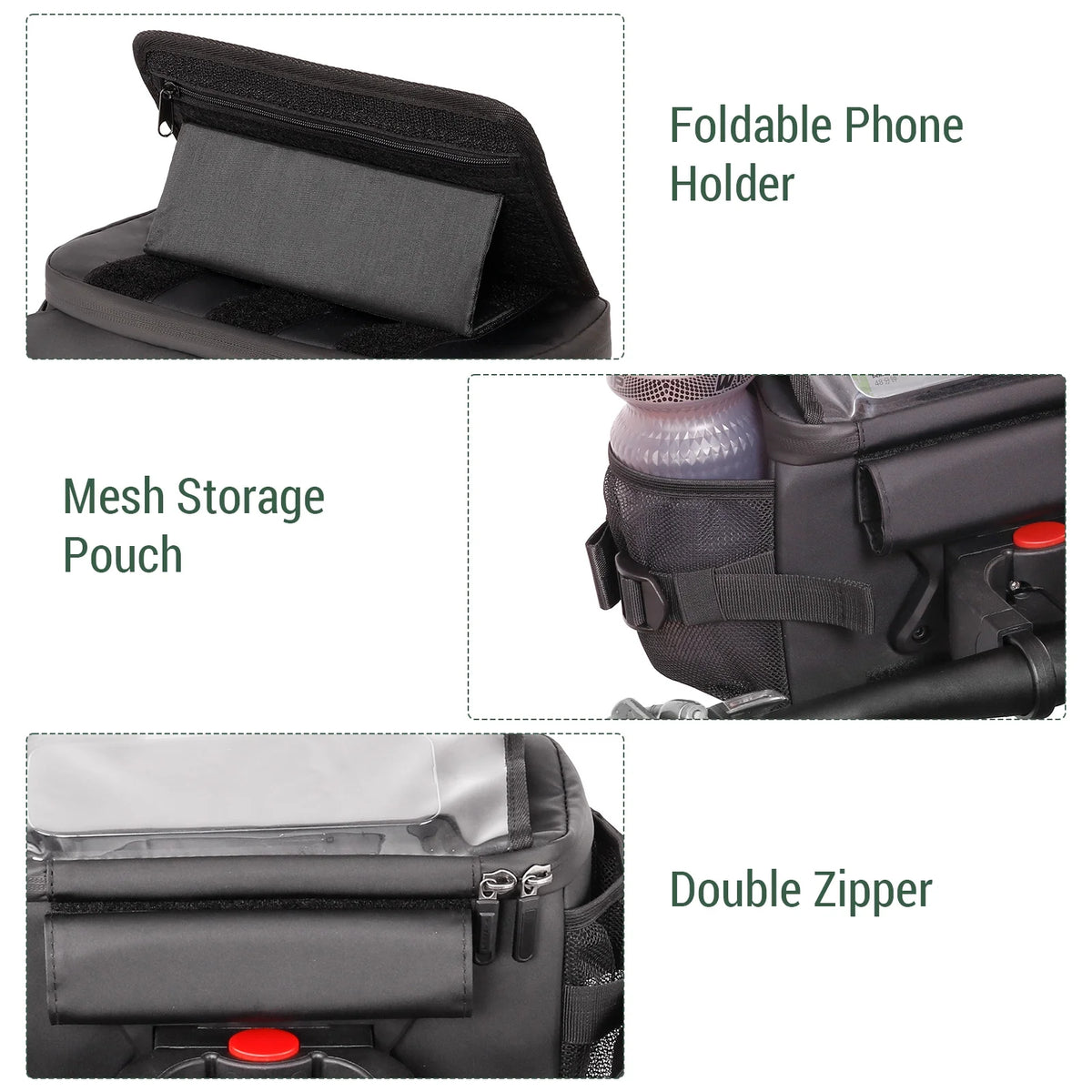 Large Front Storage Bike Handlebar Bag with Touchscreen Phone Holder O966807