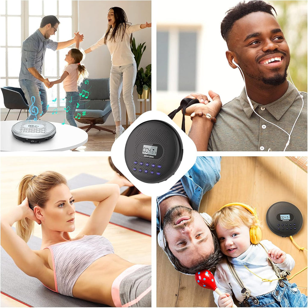 Portable CD Player with Dual Stereo Speakers and Anti-Skip Protection J612808