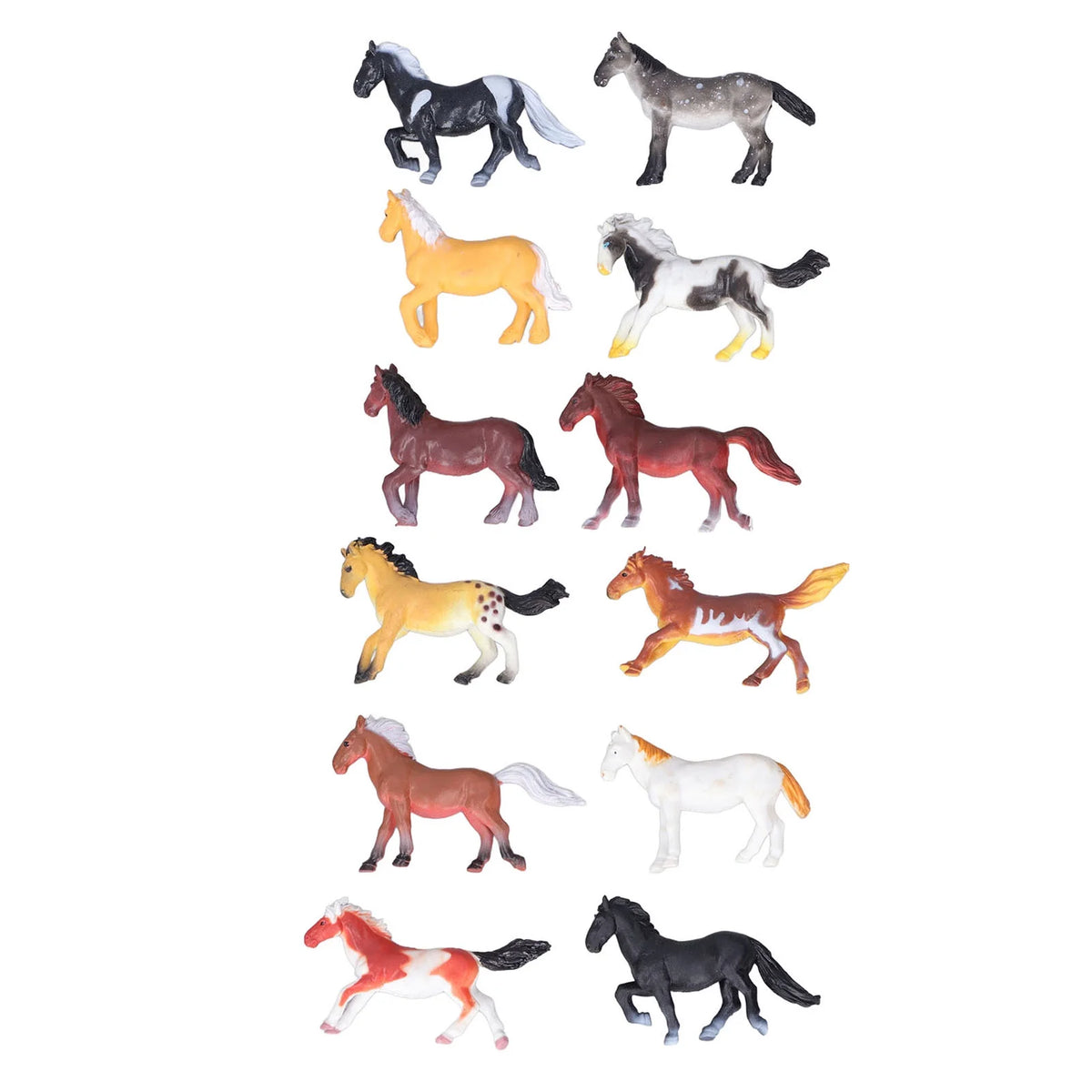 12Pcs Plastic Toy Horses Horse Figurine F622930