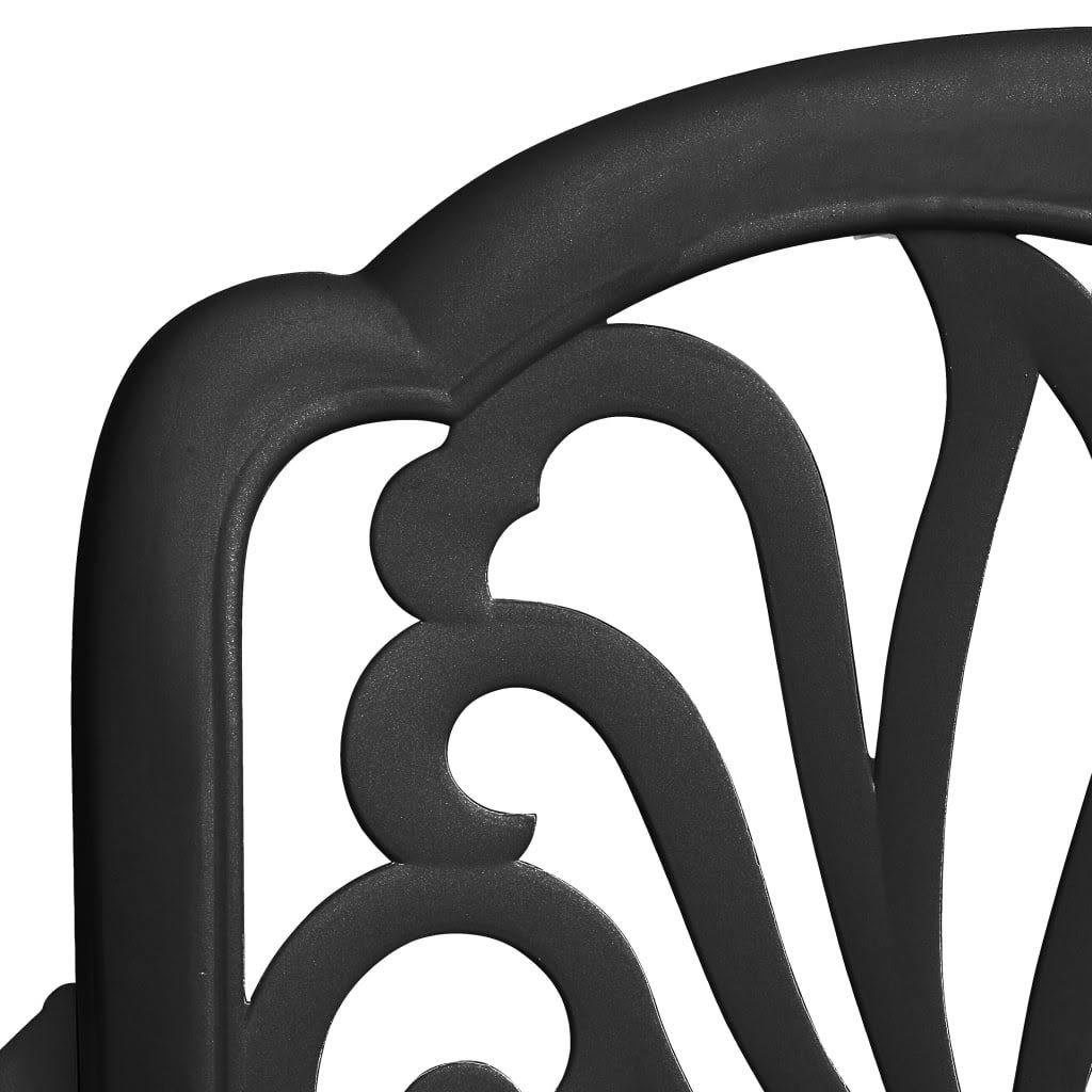 3 Piece Bistro Set Cast Aluminum Black X620332