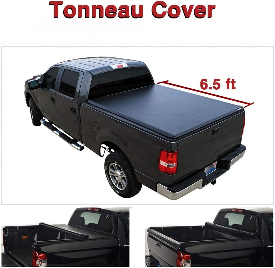 Soft Roll-Up Tonneau Cover for Chevy Silverado GMC Sierra 1500 2500HD 3500HD Fleetside Bed B957742