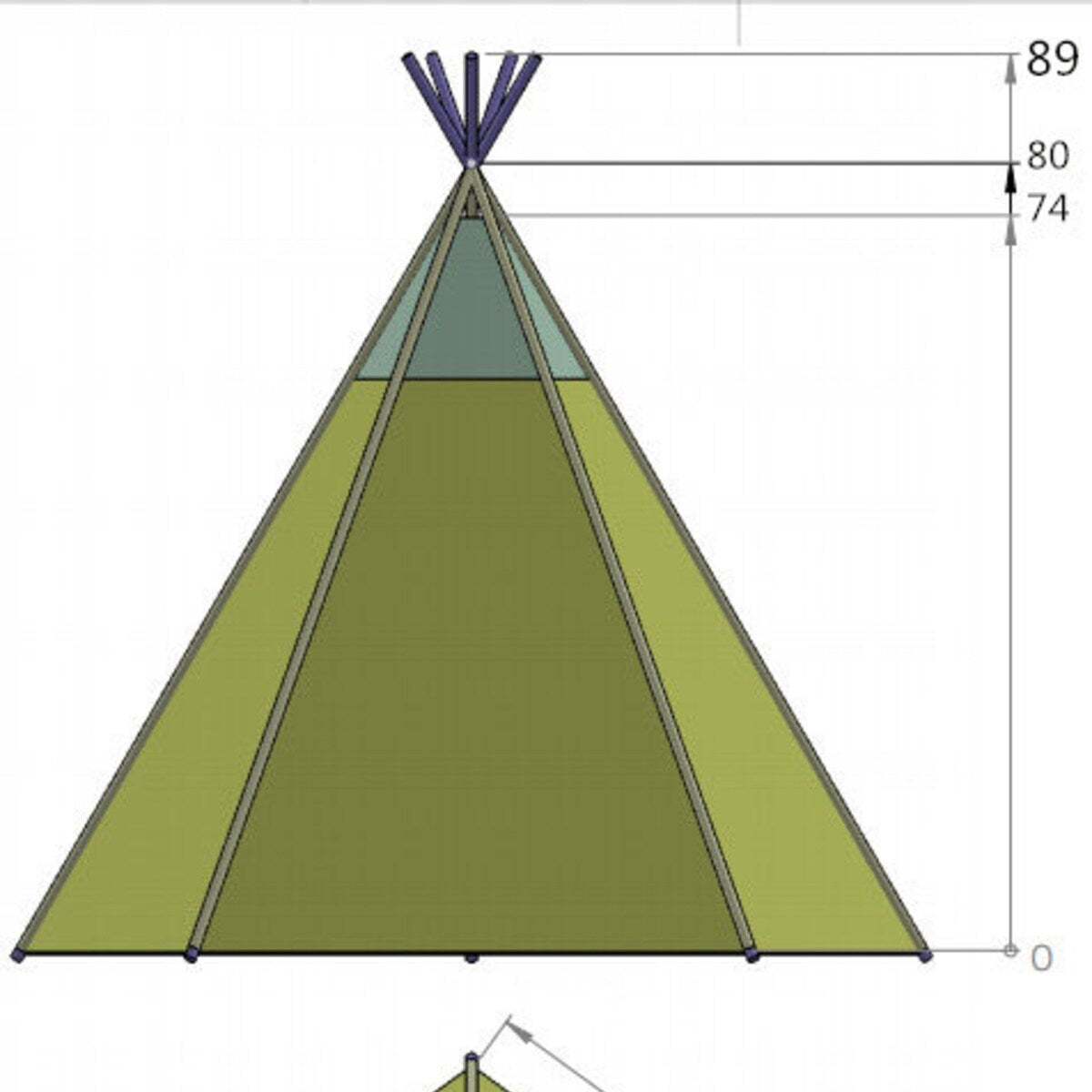 8' Extra Large Teepee Play Tent K737