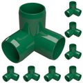 3/4" Size Green 3-Way Elbow PVC Fitting 8-Pack G698