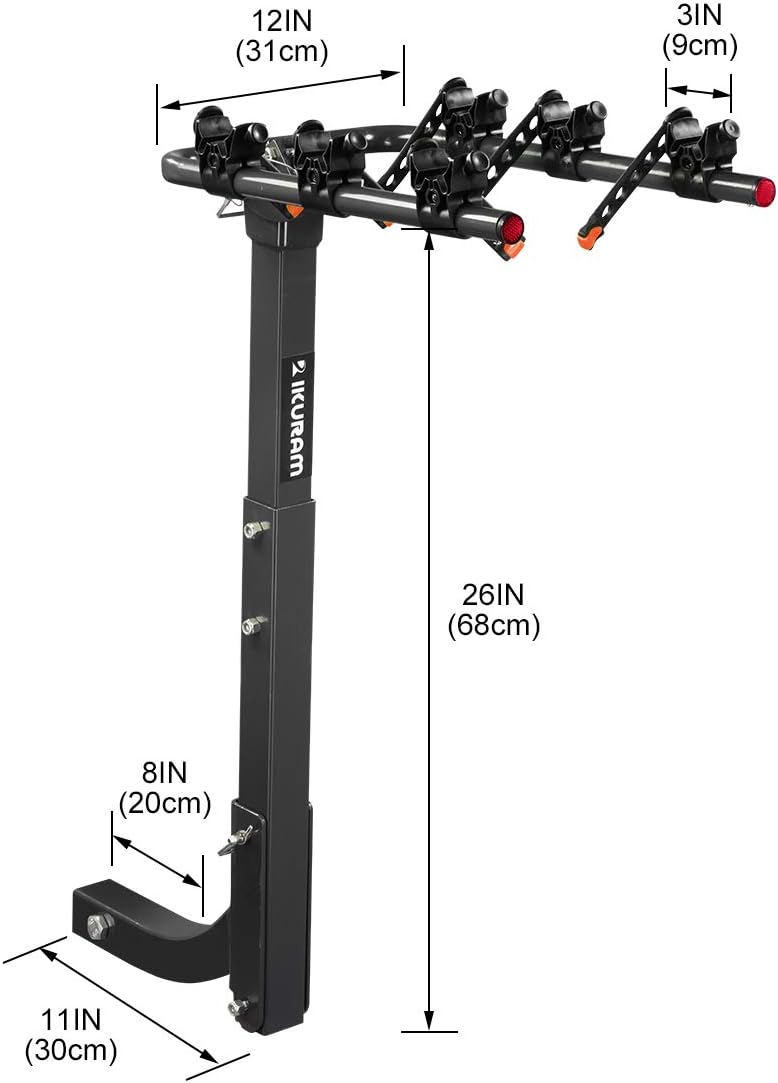 3 Bike Rack Hitch Mount Double Foldable Rack S466