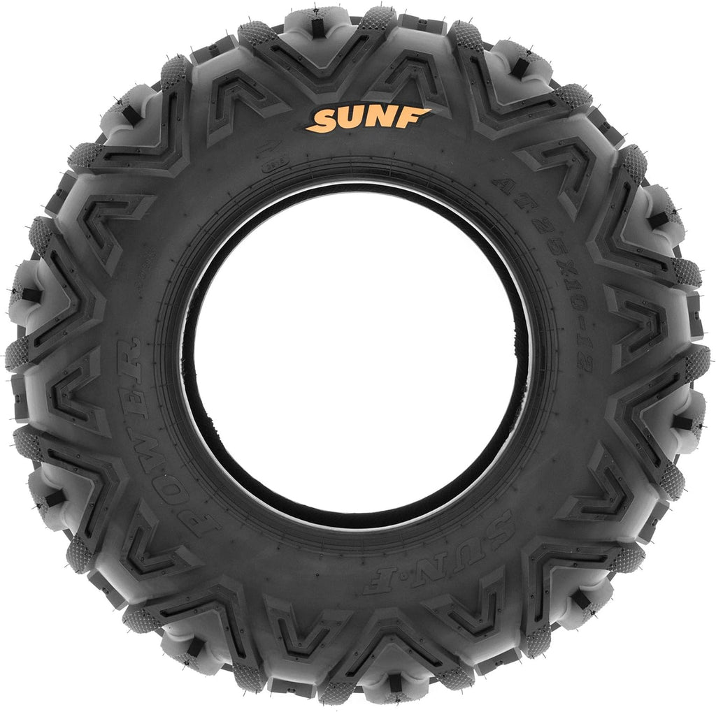 Set of 4 All-Terrain Tire Bundle 24x8-12 Front & 25x11-10 Rear 6 PR Tubeless F896