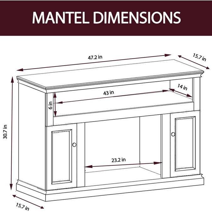 47x22 Blue Electric Fireplace TV Stand G7114