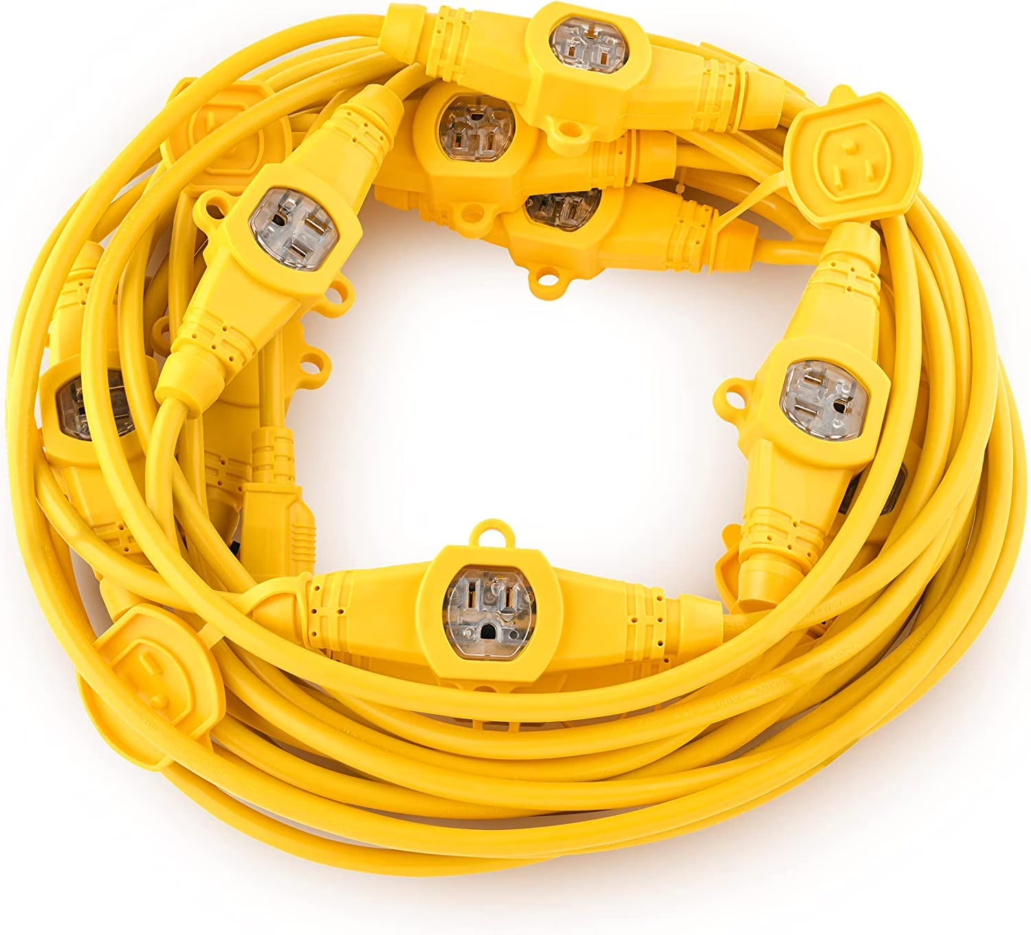 Yellow 25FT Power Extension Cord 3 Prong 16 Gauge SJTW Cable U980