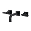 Matte Black Two-Handle Wall Mount Bathroom Faucet T8517