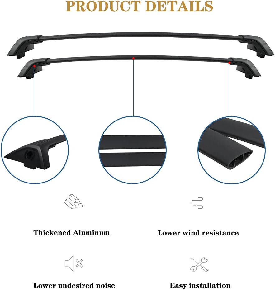 Roof Rack Cross Bars Aluminum Black O299722