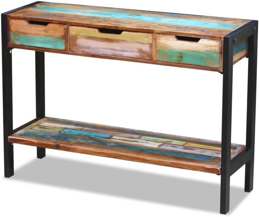 Solid Reclaimed Wood Sideboard with 3 Drawers D839