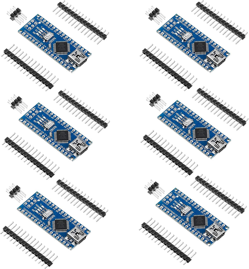6 Pieces ATmega328P Nano Board with Pin Headers Z353