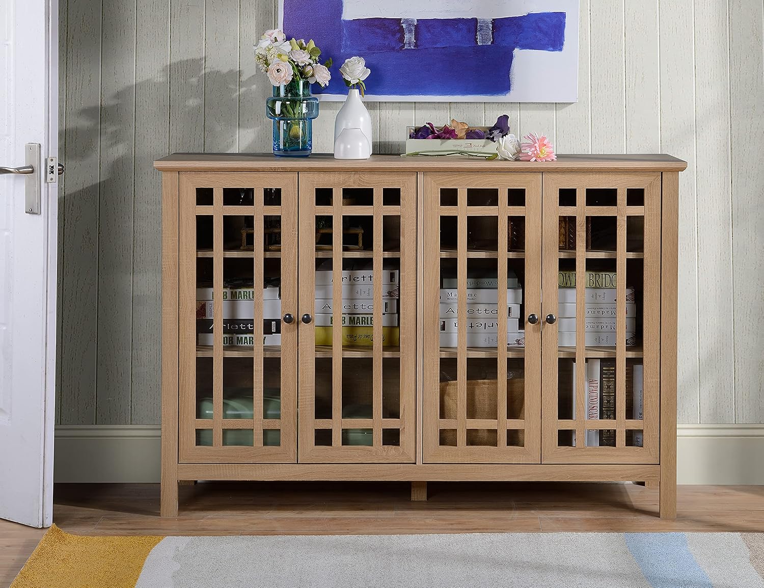 4 Door Glass Storage Cabinet T54032