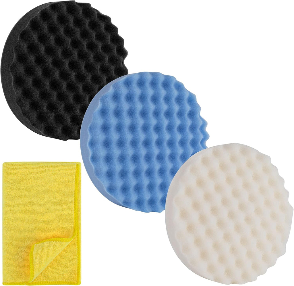 3M Foam Compounding and Polishing Pads Kit, 8 inch, with Microfiber Cloth Pack of 2 U8136