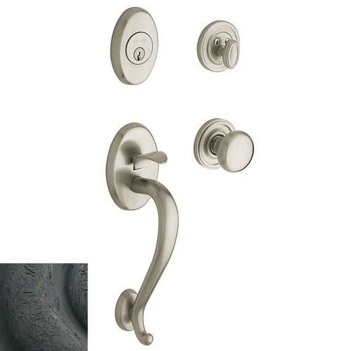Distressed Oil-Rubbed Bronze Handleset with Classic Knob S936149