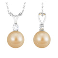 South Sea Pearl Pendant Necklace with Moissanite, 925 Sterling Silver G541412